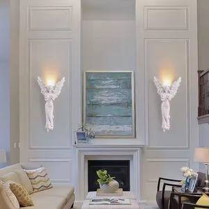 Applique murale française <span class=keywords><strong>Cupidon</strong></span> avec tête de lit de couloir ange vintage baroque de haute qualité salon TV fond applique murale - Product Image 4