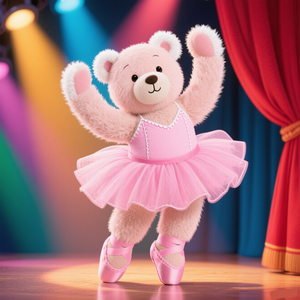 Ours en peluche mignon avec jupe rose pastel scintillante robe chaussures de ballet parfaites coffret cadeau de vacances vêtements et accessoires - Product Image 1