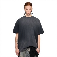 T-shirt en coton 100% vintage lavé et vieilli 250 GSM, streetwear américain, style rétro, surdimensionné, t-shirts de créateur pour hommes