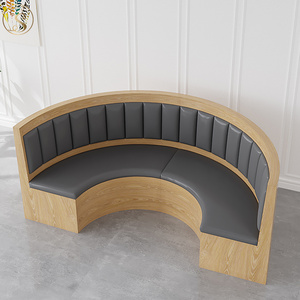 Ensemble chaise et <span class=keywords><strong>table</strong></span> de salle à manger en bois cabine de restaurant en demi-cercle en forme de U - Product Image 5