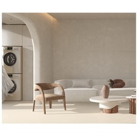 Carrelage en porcelaine micro-ciment beige blanc crème style Wabi-Sabi 600x1200 mm pour cuisine, salle de bain, salon