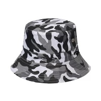 Sombrero de lavabo con estampado de Color de algodón puro de camuflaje, sombrero de pescador de ala grande a la moda, sombrero de cubo, gorra de lavabo para las cuatro estaciones