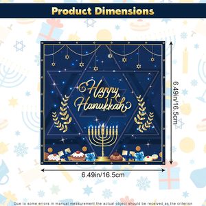 Tovaglioli di Carta Usa e Getta per Hanukkah, Decorati con Menorah Blu, per Cene e Pranzi, Ideali per la Festa delle Luci di Hanukkah - Product Image 3