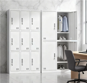 Armoire de classement métallique industrielle moderne et minimaliste avec 2 tiroirs verrouillables, porte en verre antistatique, pour bureau, commerce ou école - Product Image 6