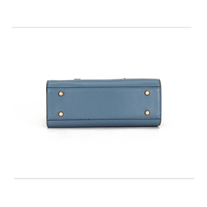Gionar New Arrival Simple Design Genuine Plain Cowhide Leather <strong>Navy</strong> <strong>Blue</strong> Tote Handbags Custom Casual <strong>Bags</strong> Women Wholesale Price - Product Image 5