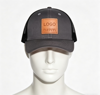 Topi Baseball Kanvas 6 Panel Unisex Abu-abu Tua Hitam dengan Cetak Puff, 100% Katun, Bagian Belakang Berjaring, Dapat Disesuaikan, Bordir Custom, Gesper Logam