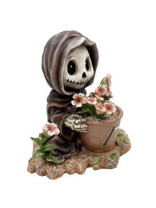 Adorable figurine squelette de faucheuse en résine mort avec statue de faux décoration Halloween en résine - Product Image 3