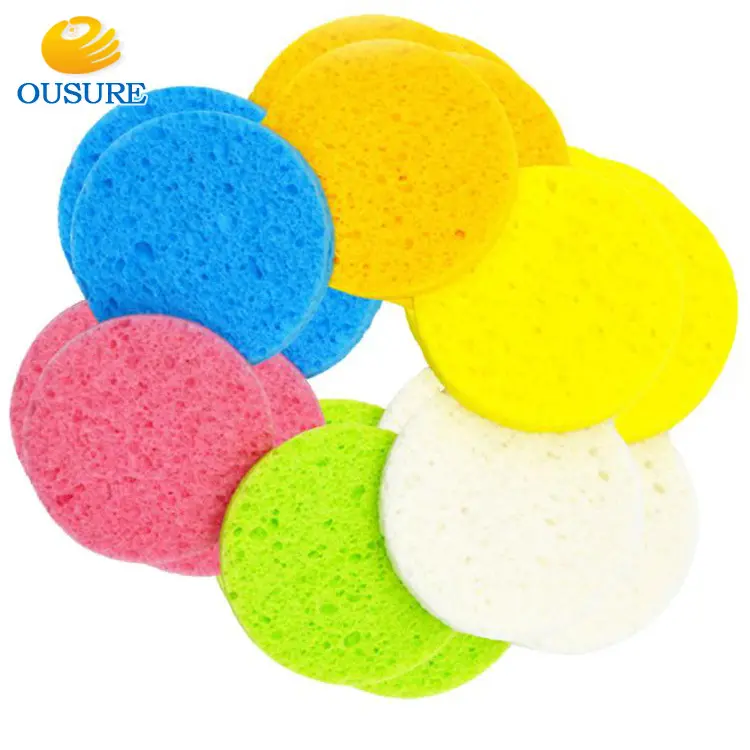 2023 New Design High Quality compressed cellulose facial exfoliating cleansing sponge