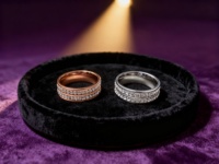 Bagues en acier inoxydable à double bande en gros, strass brillants, bijoux de fête de fiançailles non décolorants, unisexe, empilables, tendance, au quotidien