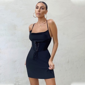 Robes décontractées pour femmes, style sexy, taille élastique, col halter, de haute qualité, personnalisables en gros (OEM) - Product Image 5