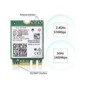 Ax210 ax210ngw Card mạng M.<span class=keywords><strong>2</strong></span> NGFF <span class=keywords><strong>2</strong></span>.4GHz/5G Wi-Fi 6E 2400Mbps Wifi thẻ 802.11ax Bluetooth 5.<span class=keywords><strong>2</strong></span> Wifi Adapter - Product Image 4