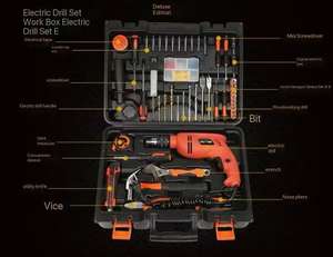 110 pièces clé à molette de haute qualité Kit de quincaillerie domestique multifonction boîte à outils domestique dédiée aux électriciens étui rigide OEM - Product Image 2