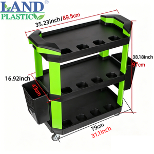 <span class=keywords><strong>Chariot</strong></span> à outils robuste et écologique à 3 niveaux en plastique PP, capacité <span class=keywords><strong>de</strong></span> 200 kg, <span class=keywords><strong>chariot</strong></span> <span class=keywords><strong>de</strong></span> garage pour réparation automobile et <span class=keywords><strong>lavage</strong></span> <span class=keywords><strong>de</strong></span> voitures - Product Image 3