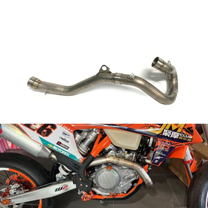En-tête <span class=keywords><strong>pour</strong></span> <span class=keywords><strong>KTM</strong></span> 450 collecteur d'échappement EXC-F 2017 2024 vélo tout-terrain 500 tuyau de tête EXC-F en alliage de titane en acier inoxydable - Product Image 1