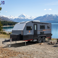 Remolque de Viaje CAMPTRL, RV Remolcable Totalmente Equipado, Caravana con Cocina, Baño, Espacio para Dormir de 4 Personas para Acampar en Familia