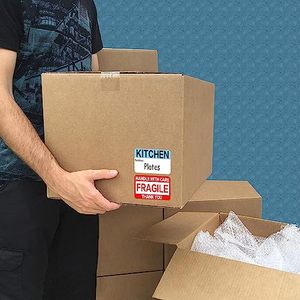 Kit d'autocollants pour déménagement, 3 à 4 chambres, grandes étiquettes vierges colorées et inscriptibles, pour colis fragiles et lourds - Product Image 3