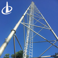 Tour de communication en tube d'acier à 3 pieds, 20M-60M, galvanisée à chaud selon la norme ASTM A123, structure conique polygonale AWS D1.1