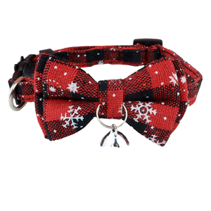 Adjustable Christmas Dog <strong>Collar</strong> Santa Claus Pendant <strong>Detachable</strong> Bow Tie Bell Print Pattern Personalized Puppy Kitten Cat <strong>Collar</strong> - Product Image 4