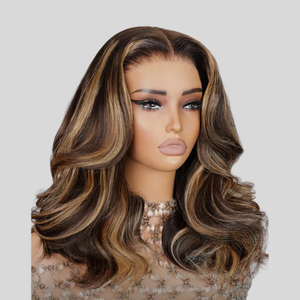 Perruque Body Wave Ombrée Personnalisable P4/27 Brun Blond, 100% Cheveux Humains Vierges, Perruque Frontale en Dentelle HD 13x4, Vente Directe Usine, Faible MOQ - Product Image 1