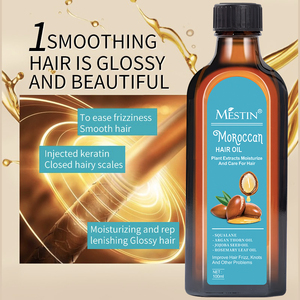 Huile capillaire à l'argan et au squalane <span class=keywords><strong>marocain</strong></span> ODM OEM - Hydratante, lissante, nourrissante et soin du cuir chevelier, réparation et amélioration des cheveux 100 ml - Product Image 2