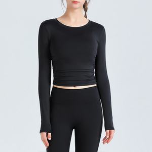 Tops de yoga à manches longues pour femmes sur mesure, vente en gros, chemises de sport pour filles, vêtements de sport pour femmes, vêtements de fitness pour l'équitation, vêtements de sport pour la salle de sport, t-shirt - Product Image 4