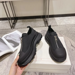 Chaussures de skate décontractées de créateur avec nouvelles semelles compensées en cuir blanc pour le printemps et l'automne - Product Image 6