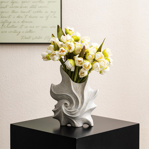 Französische Retro kreative Keramik vase weiße hydro po nische Blume, die Advanced Sense für Wohnzimmer verzierungen arrangiert - Product Image 6