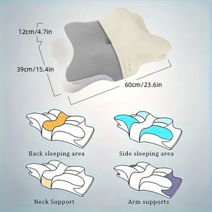 M Custom Ergonomic <b>Memory</b> Foam Neck <b>Pillow</b> Irregular Shape Orthopedic Neck Support for Stress Relief Sleeping Positioner - Product Image 3