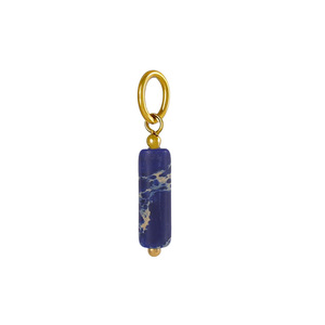 Encantos de barra de piedra cilíndrica | Lazo de acero inoxidable chapado en oro PVD de 18 quilates con colgantes de piedras preciosas naturales para la fabricación de joyas DIY - Product Image 5