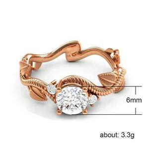 Anello a Foglia di Vite per Donne, Accessorio Semplice da Indossare Quotidianamente, Gioiello di Moda - Product Image 4
