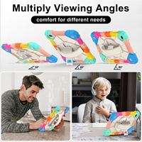 Étui robuste antichute pour T-Mobile Revvl Tab 2 10.1 2025 avec support rotatif à 360°, dragonne et bandoulière, bicolore, pour enfants, OEM ODM