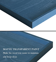 Plateau de service rustique 15x10 pouces, grand plateau en bois pour table basse, plateau en bois bleu