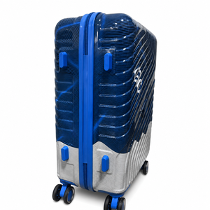 Set Valigie Personalizzate in ABS+PC, 3 Pezzi (20, 24, 28 Pollici), Blu Bianco con Stampa Ondulata e Design Tipografico, Valigia Rigida con Ruote, OEM - Product Image 4