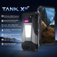 Teléfono Inteligente Resistente TANK X 5G con Proyector 1080P de 220 Lúmenes, Batería de 17600 mAh, Cámara de 64MP, MTK Dimensity, Resistente al Agua y con Sensor de Huellas Dactilares