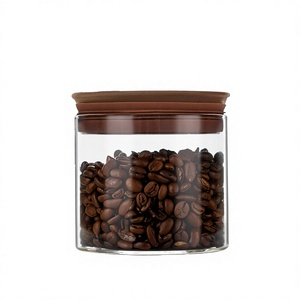 Pot de conservation alimentaire en verre borosilicate, récipient de cuisine hermétique avec couvercle en bambou, boîte de rangement transparente pour épices, riz, café - Product Image 4