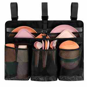 Bolsa plegable para secar platos de camping, escurridor de vajilla portátil de malla, organizador para autocaravanas y campistas - Product Image 1