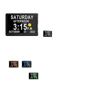 Horloge de bureau numérique électronique moderne en plastique de 10,1 pouces avec calendriers, alarme, fonction snooze, grand affichage et rappel de médicaments <span class=keywords><strong>pour</strong></span> personnes âgées - Product Image 5
