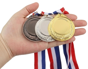 Médailles vierges en métal pour récompenses sportives avec cordon, créez vos propres médailles de vainqueur, trophées cadeaux pour enfants et adultes, 5 cm - Product Image 5