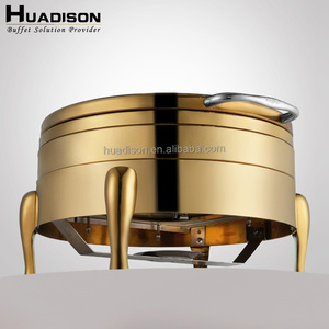 Huadison Dubai Hotel <span class=keywords><strong>Restaurant</strong></span> chauffe-plats hydrauliques ronds chauffe-plats en or de luxe - Product Image 2