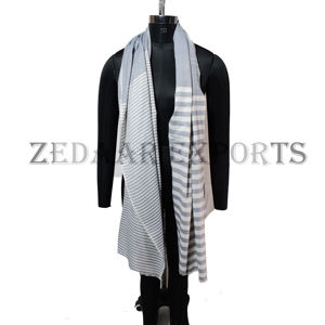 Premium Organic Cotton Striped <b>Scarf</b> <b>for</b> <b>Women</b> Beautifully Handmade Solid Colors Long Soft Comfortable <b>for</b> Summer-Customizable - Product Image 3