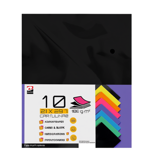 Cartoncini Colorati A4 180g Tutto Nero 10pz 6 Pacchi Materiali per Lavori di Carta - Product Image 2