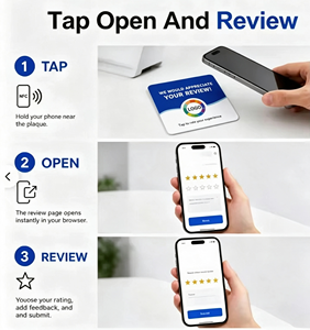 Carta NFC 213 in Acrilico da 12cm - Espositore Impermeabile per Recensioni con Logo Personalizzato per Ristoranti, Caffè, Hotel e Negozi - Product Image 4