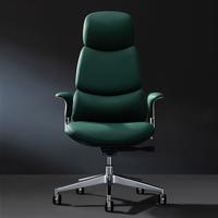 Chaise de bureau exécutive moderne Boss en cuir, mécanisme de verrouillage à 4 inclinaisons, accoudoirs réglables en hauteur, assise en cuir Napa italien