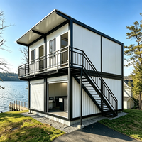 Maisons conteneurs de luxe de 20 pieds, préfabriquées, villa modulaire à 2 étages, porte à enroulement, Casas Contender, entrepôt, abri pour voiture