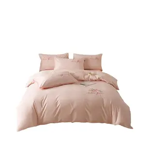 king size cotton bed sheet bedclothes bedding set new style with a picture of flower