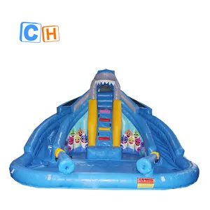 Cheap Large Inflatable Bouncy Jumping Castle Combo Water Park Playground Slide With Swimming Pool