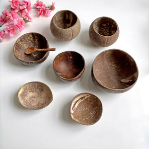 Handmade Coconut Shell Bowls for Food Presentation Salad Smoothie and Dessert Serving - Product Image 1