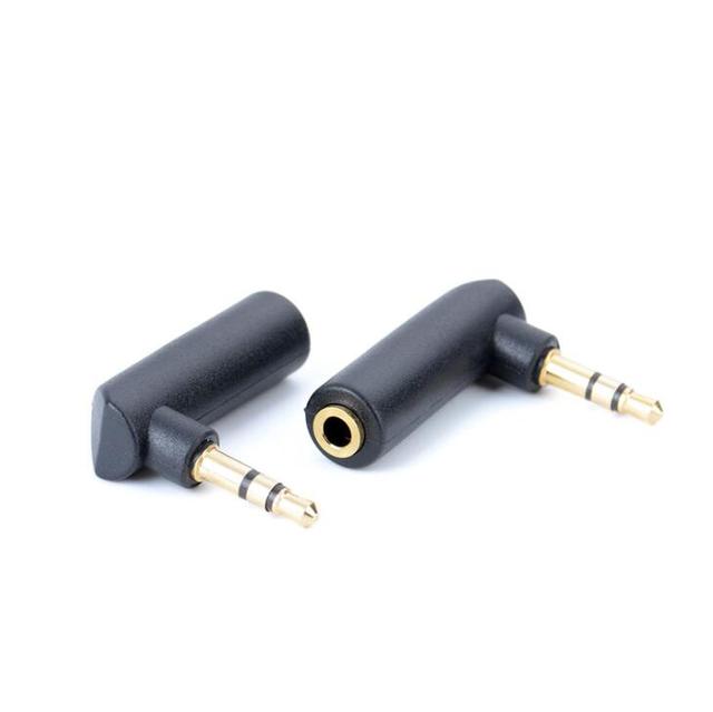 #CKX2216 Gold-plated elbow 3.5mm male to female two-channel extension adapter 3 section L-type headphone audio conversion plug
