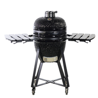 Barbecue Kamado en céramique haut de gamme OEM ODM 19 pouces pour extérieur avec chariot et finition givrée - Marque EGKAMADO