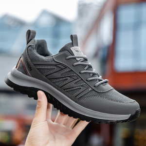 Spring Winter New Men's Unisex Sporty Casual Sports Shoes Breathable Mesh <b>Upper</b> Anti-Slip Lace-Up Outsole Black Walking Shoes - Product Image 3